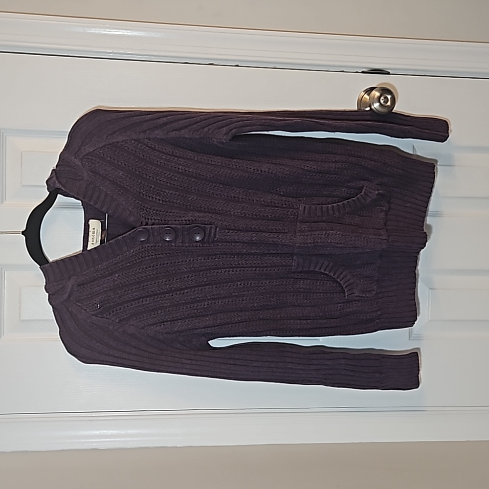 Sonoma Women's Purple sweater with hood Size XL